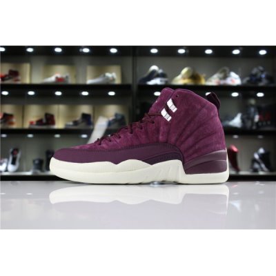 Nike Air Jordan 12 Bordo / Metal Gümüş Basketbol Ayakkabısı Türkiye - WQQBUWFW